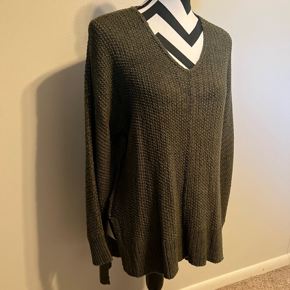 Olive Green High Low Sweater Size S